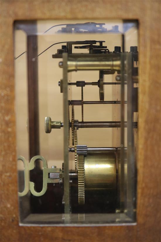 A mahogany mantel clock